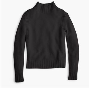 J. Crew Point Sur Mock Neck Black Sweater